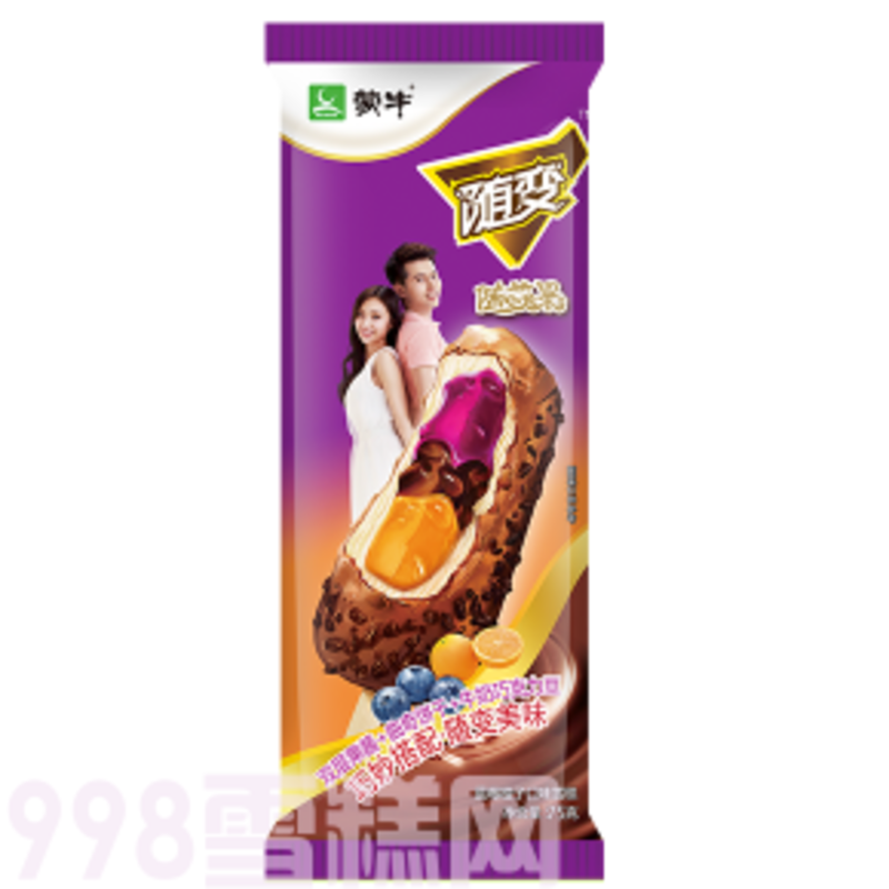 蒙牛随变随芯果蓝莓橙子口味雪糕30支 75g