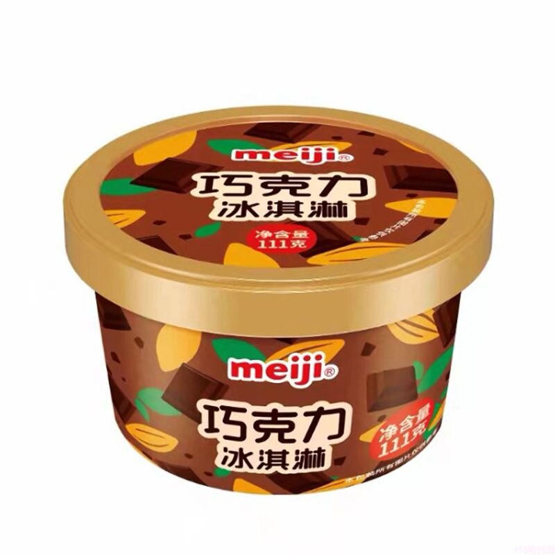 明治巧克力味冰淇淋杯装雪糕111g 12杯