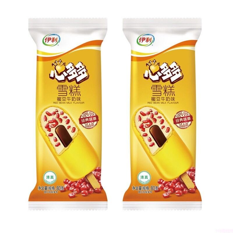 伊利心多多雪糕 蜜豆牛奶味网红冰淇淋冰激凌冰棍雪糕批发 80g 35支