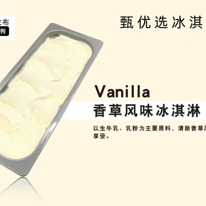甄优选牛乳餐饮大桶装冰淇淋香草风味冰淇淋  4KG