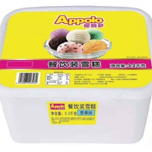 香港阿波罗餐饮桶装冰淇淋香草味雪糕批发3.2KG