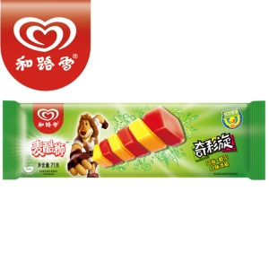 和路雪麦酷狮奇彩旋乌梅+桂花口味冰棍批发 71g 40支