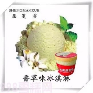 圣蔓雪餐饮桶装雪糕香草味冰淇淋4kg 8L