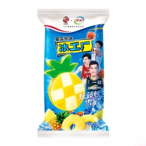 伊利 CBA联赛官方合作伙伴冰工厂炫菠萝口味雪泥雪糕冰淇淋 80g 40支