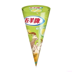 五羊甜筒榴莲味雪糕73g 12支