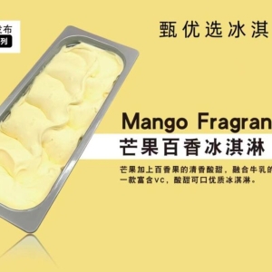 甄优选牛乳餐饮大桶装冰淇淋芒果百香果冰淇淋 4KG